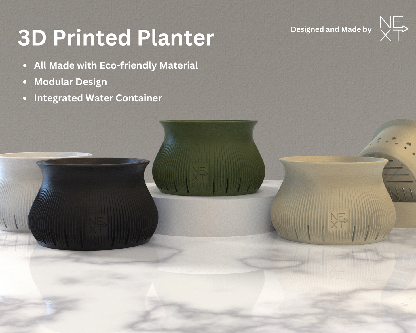 3D Printed Sustainable Planter With Draining